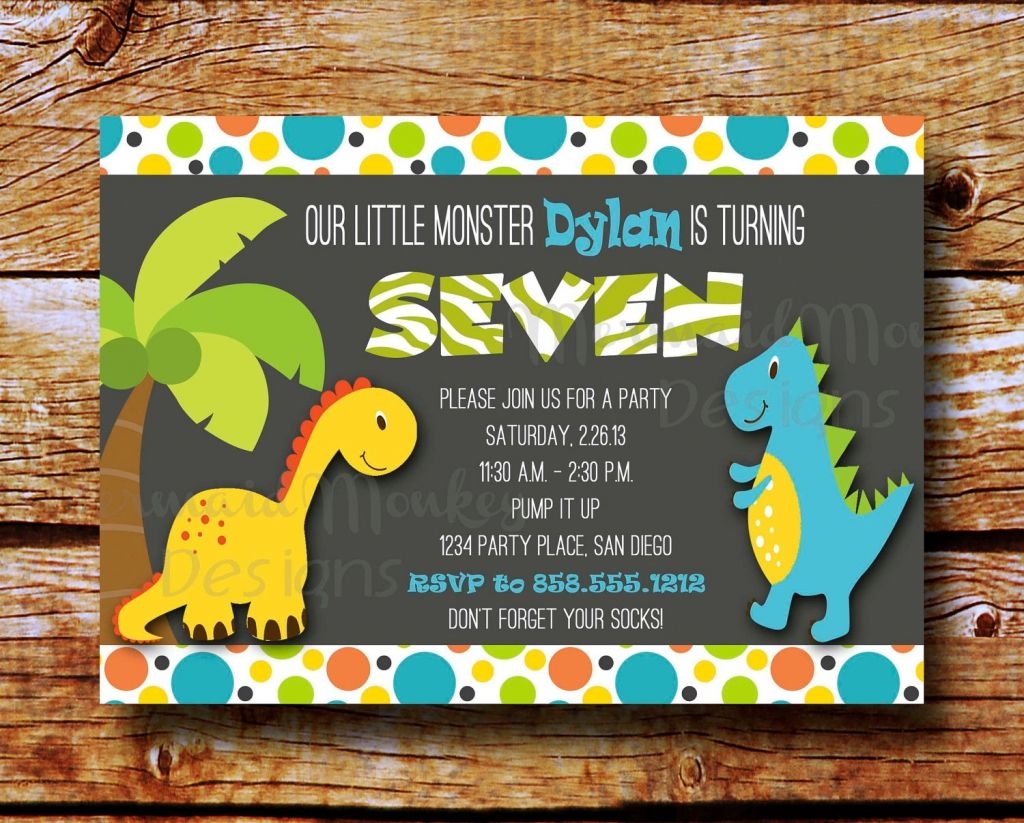 Editable Dinosaur Birthday Invitations Templates Free