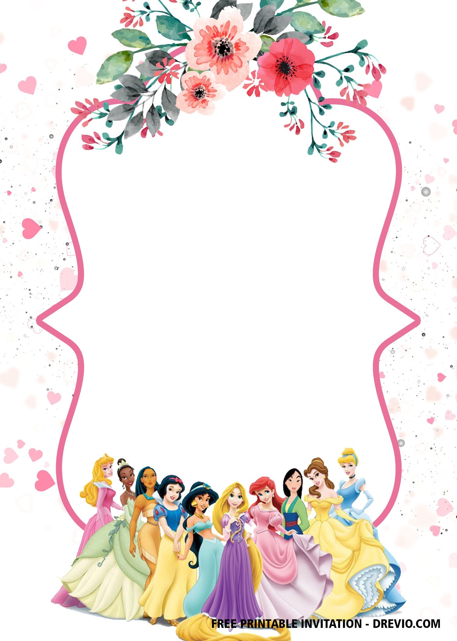 Editable Disney Princess Invitation Template