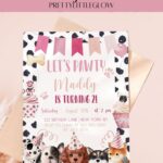 Editable Dog Birthday Party Invitation Template