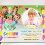Editable Downloadable Blank Cocomelon Invitation Template Free