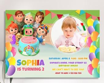 Editable Downloadable Blank Cocomelon Invitation Template Free