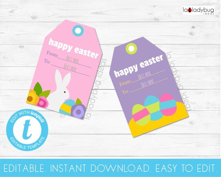 Editable Easter Tags Printable Gift Tags For Easter Editable And 