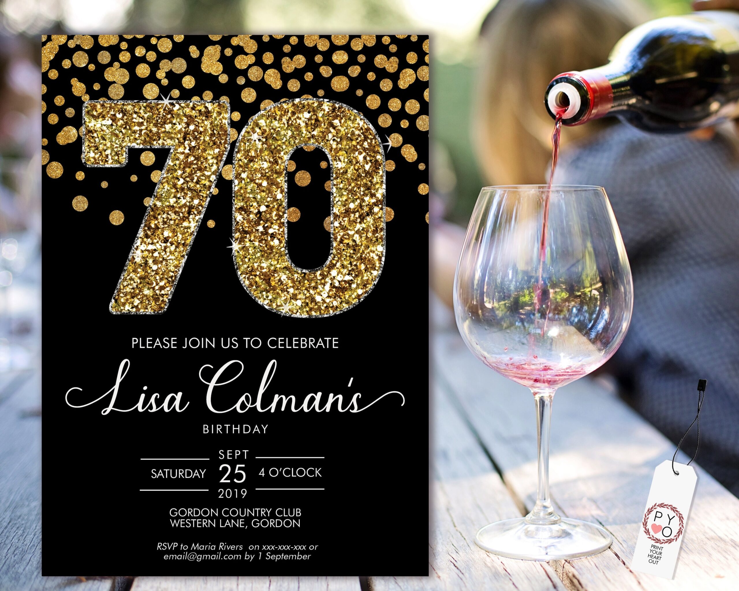 Editable Free Printable 70Th Birthday Invitation Template