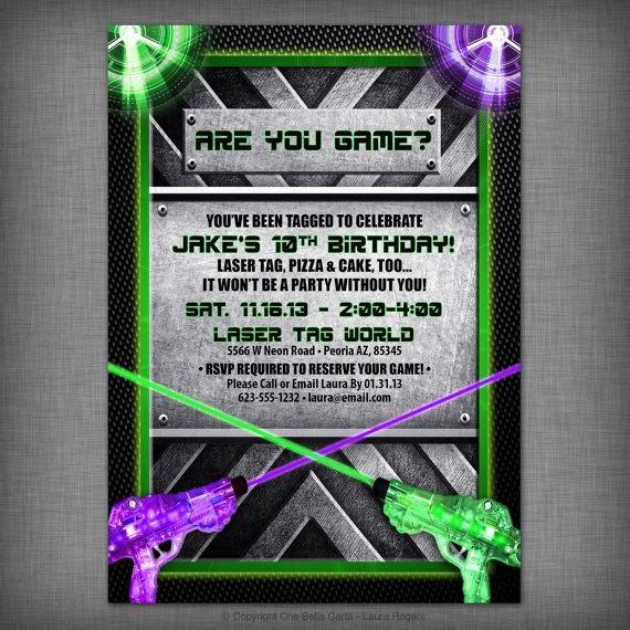 Editable Free Printable Laser Tag Invitation Template Free Templates 