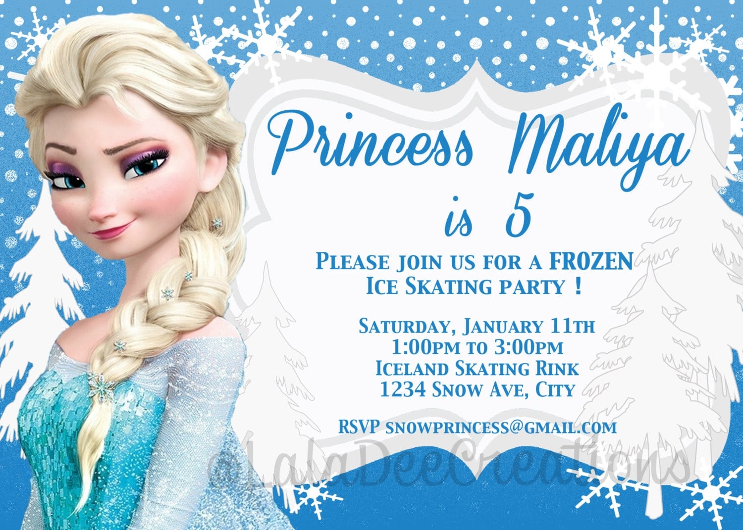 editable frozen invitation template
