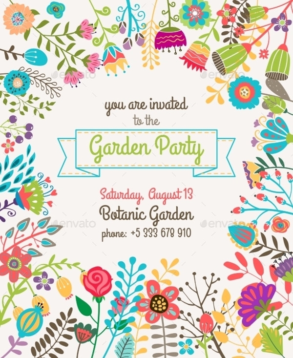 Editable Garden Party Invitation Template