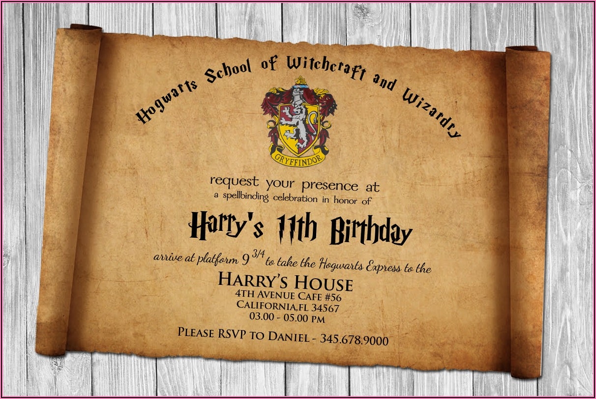 Editable Harry Potter Invitation Template Invitations Resume 