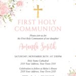 Editable Holy Communion Invitation Card Template 2023 Template Printable
