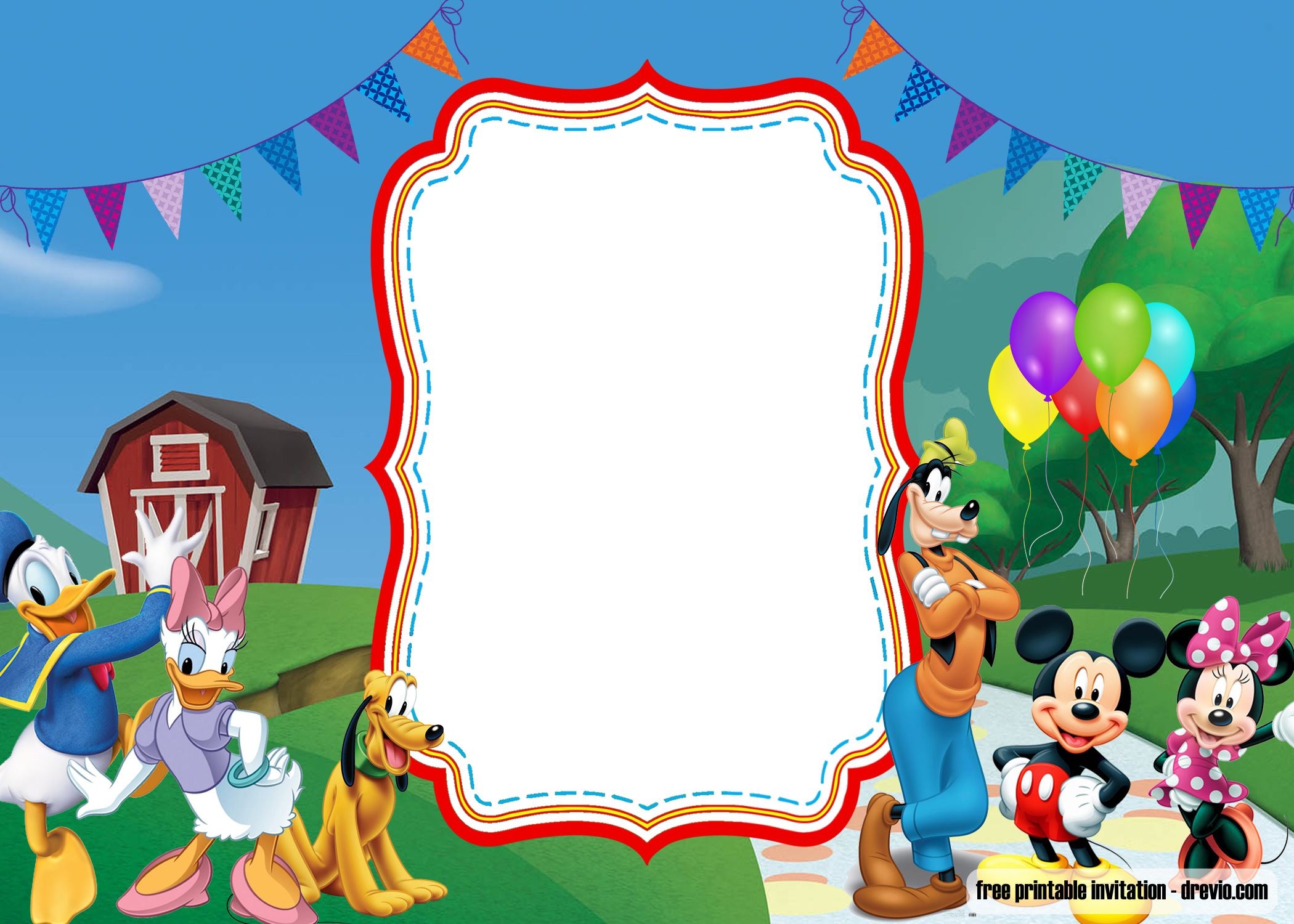 editable mickey mouse 1st birthday invitations template free