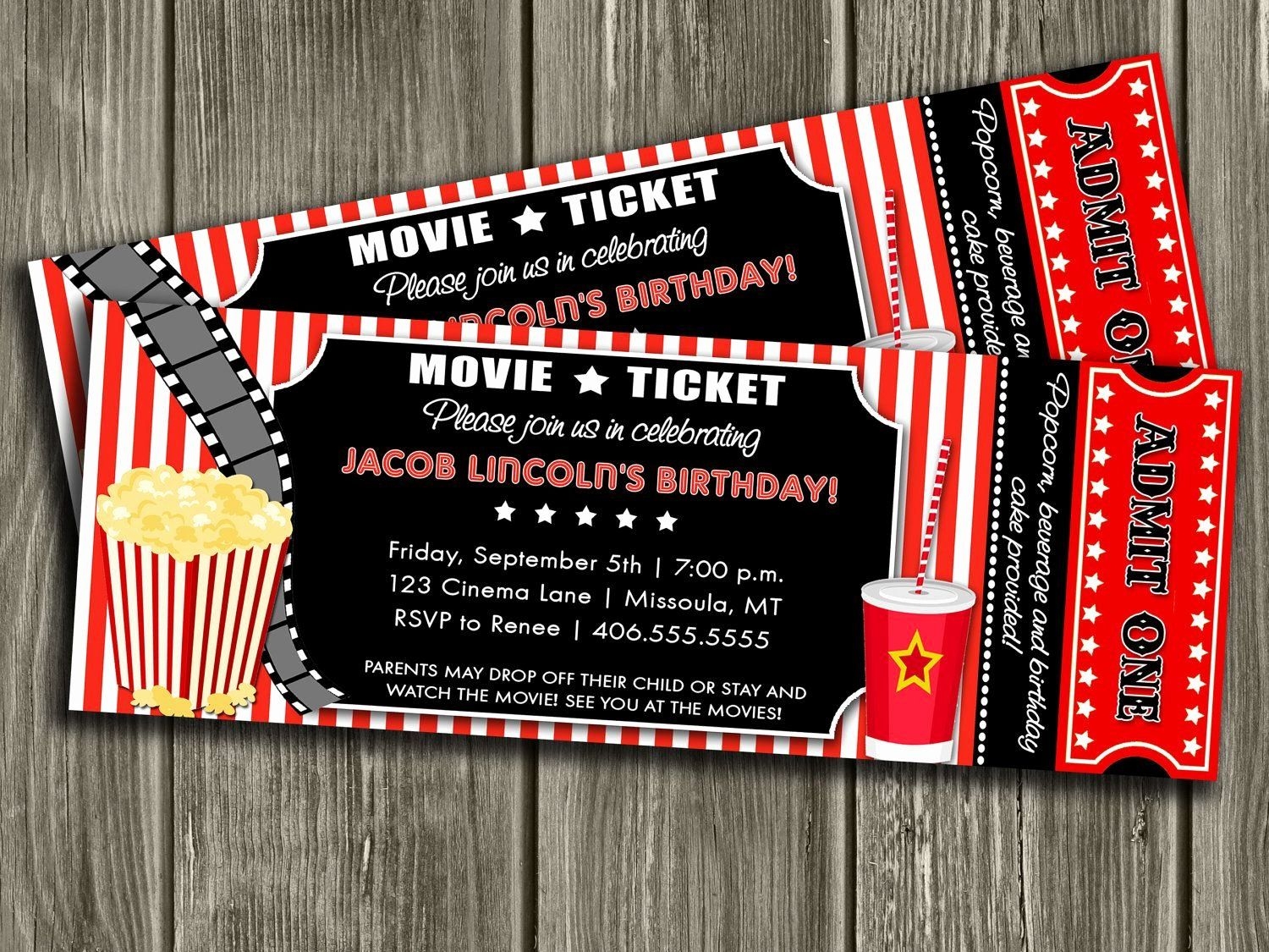 editable movie ticket invitation template