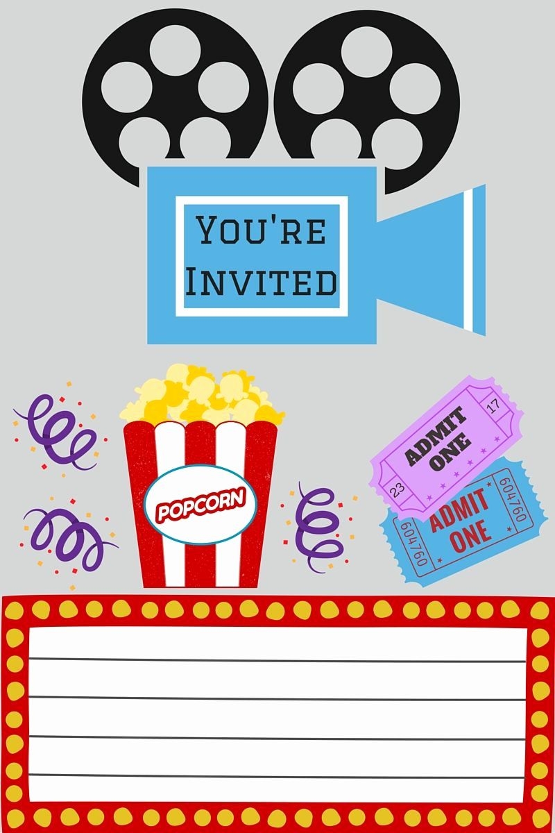 Editable Movie Ticket Invitation Template Free Printable James H Allison