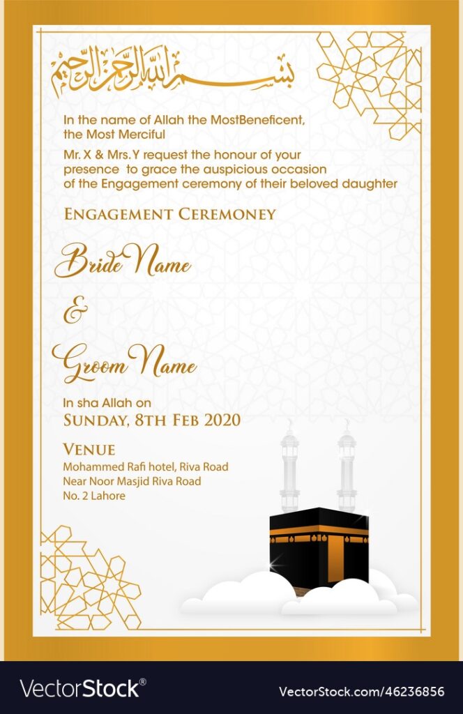 Editable Muslim Wedding Invitation Cards Templates Free Infoupdate