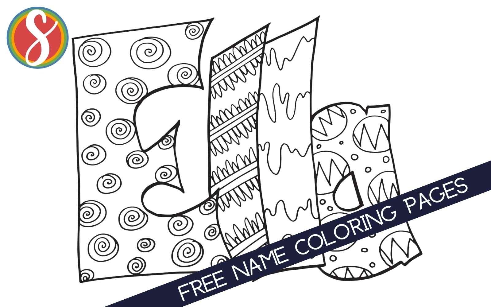 free editable name coloring page