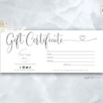 Editable Printable Gift Certificate Modern Heart Gift Certificate