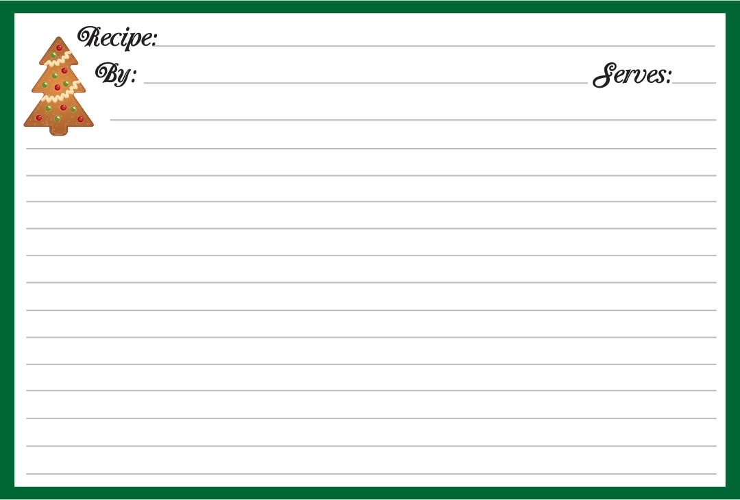 Editable Recipe Card Template Christmas 10 Free PDF Printables 