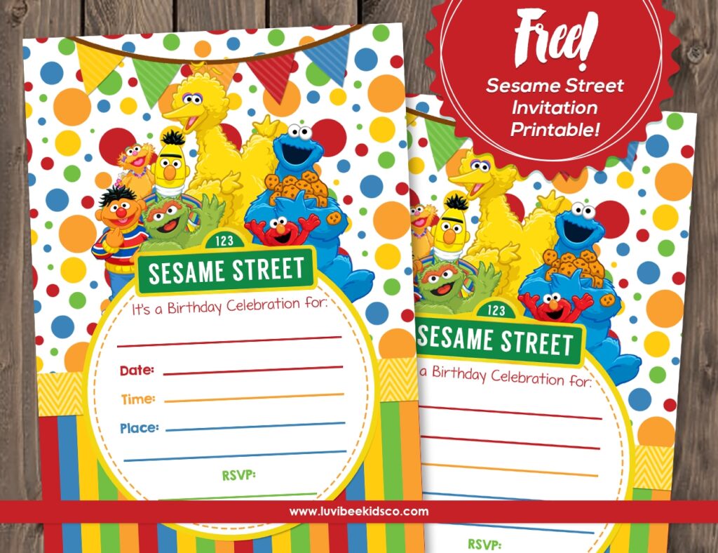 Editable Sesame Street Invitation Template