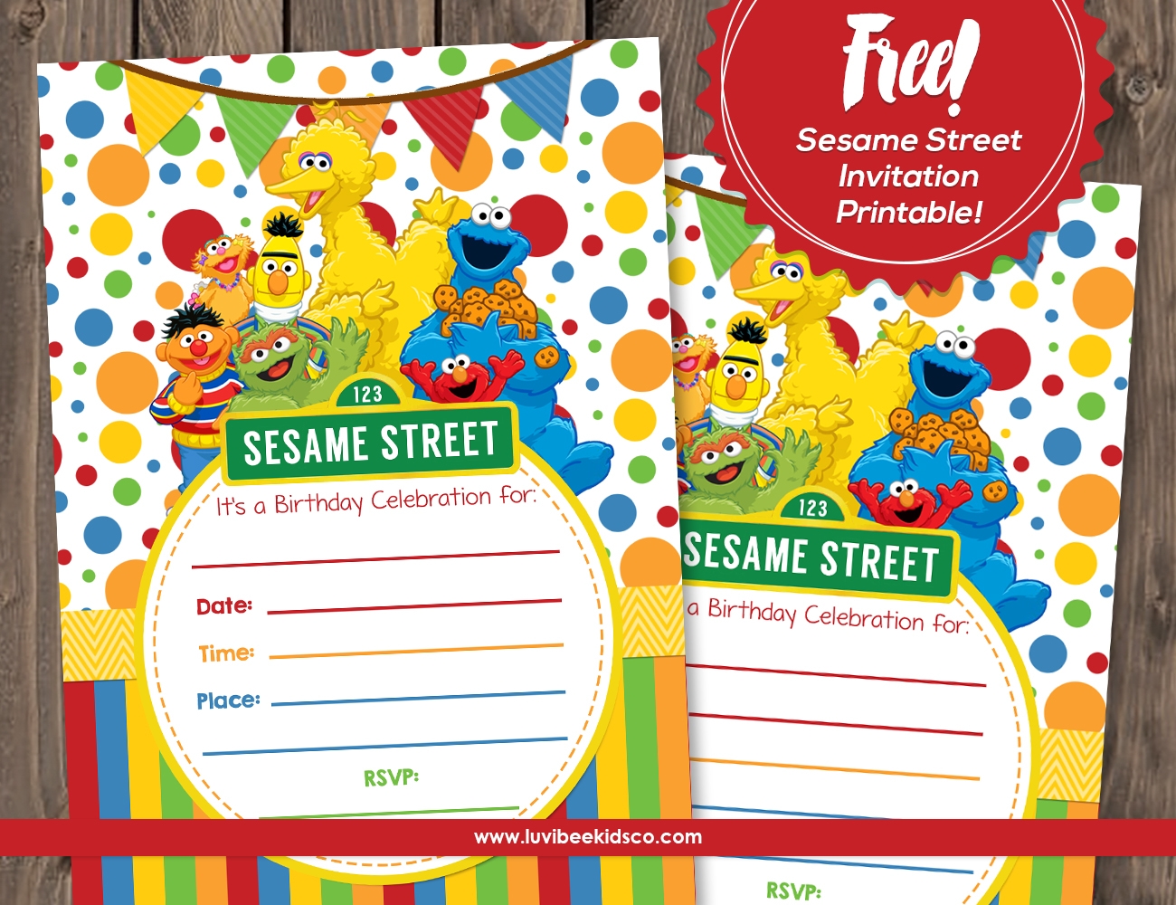 Editable Sesame Street Invitation Template