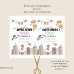 Editable Superhero Invitation Superhero Birthday Watercolor Superhero