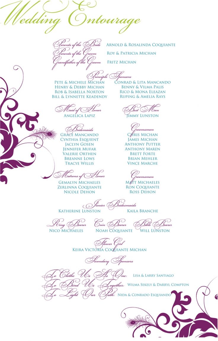 Editable Wedding Invitation With Entourage Templates Free Download