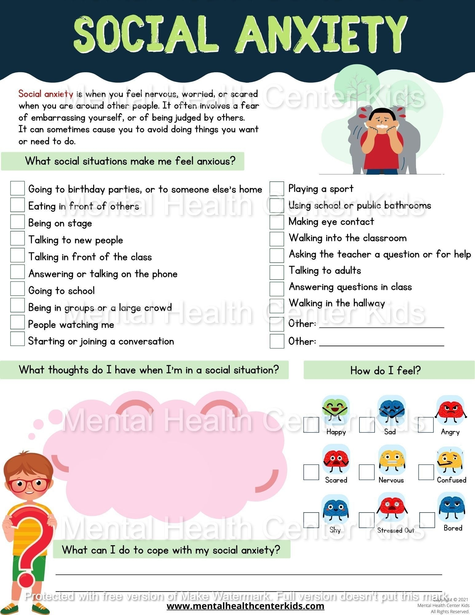 anxiety worksheets for adults