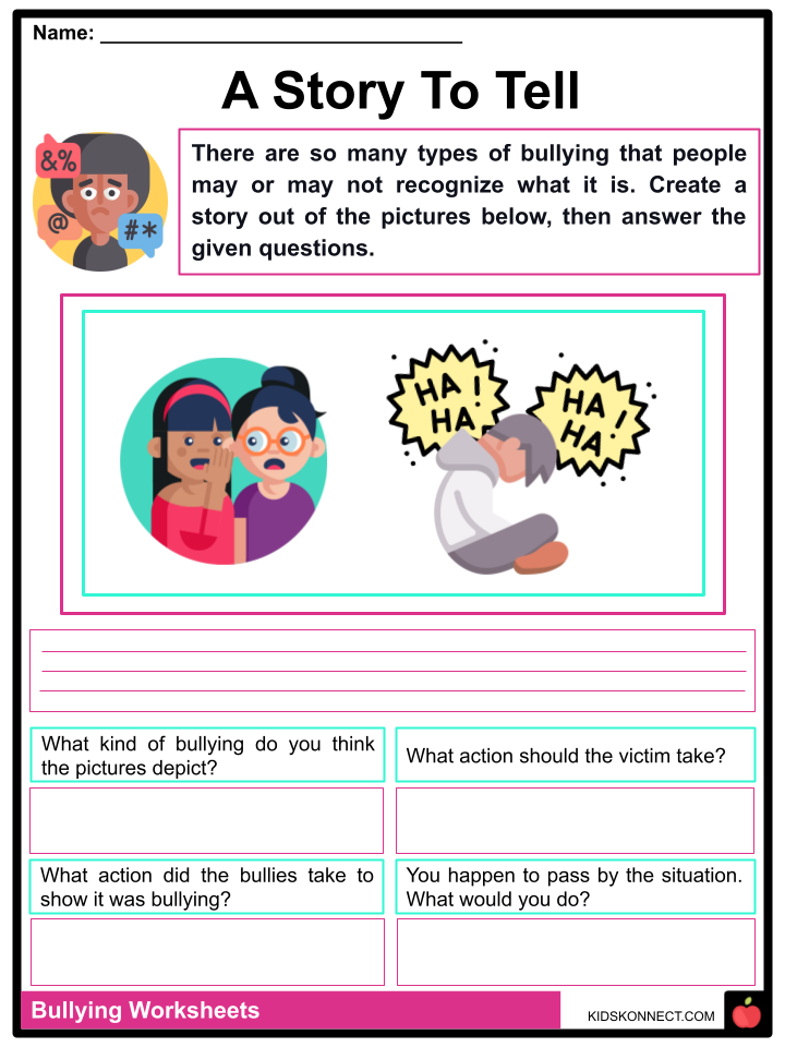 Effective Bullying Worksheets Tools For Addressing Bullying Behavior