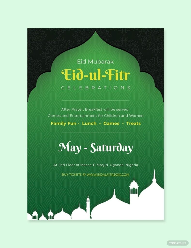 Eid Al Fitr Invitation Background In EPS Illustrator JPG PNG PSD