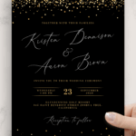 Elegant Black And Gold Blank Invitation Templates