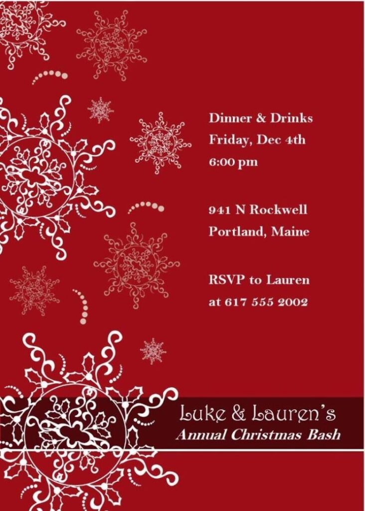 Elegant Christmas Party Invitation Template SampleTemplatess
