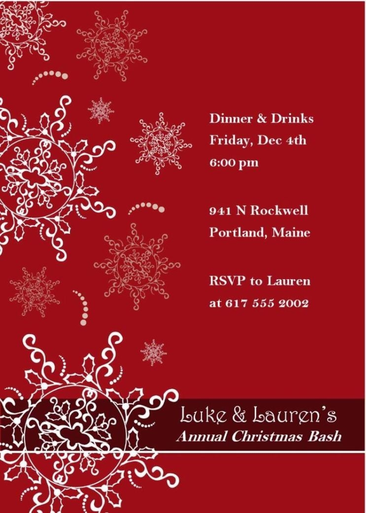 Elegant Christmas Party Invitation Template SampleTemplatess 
