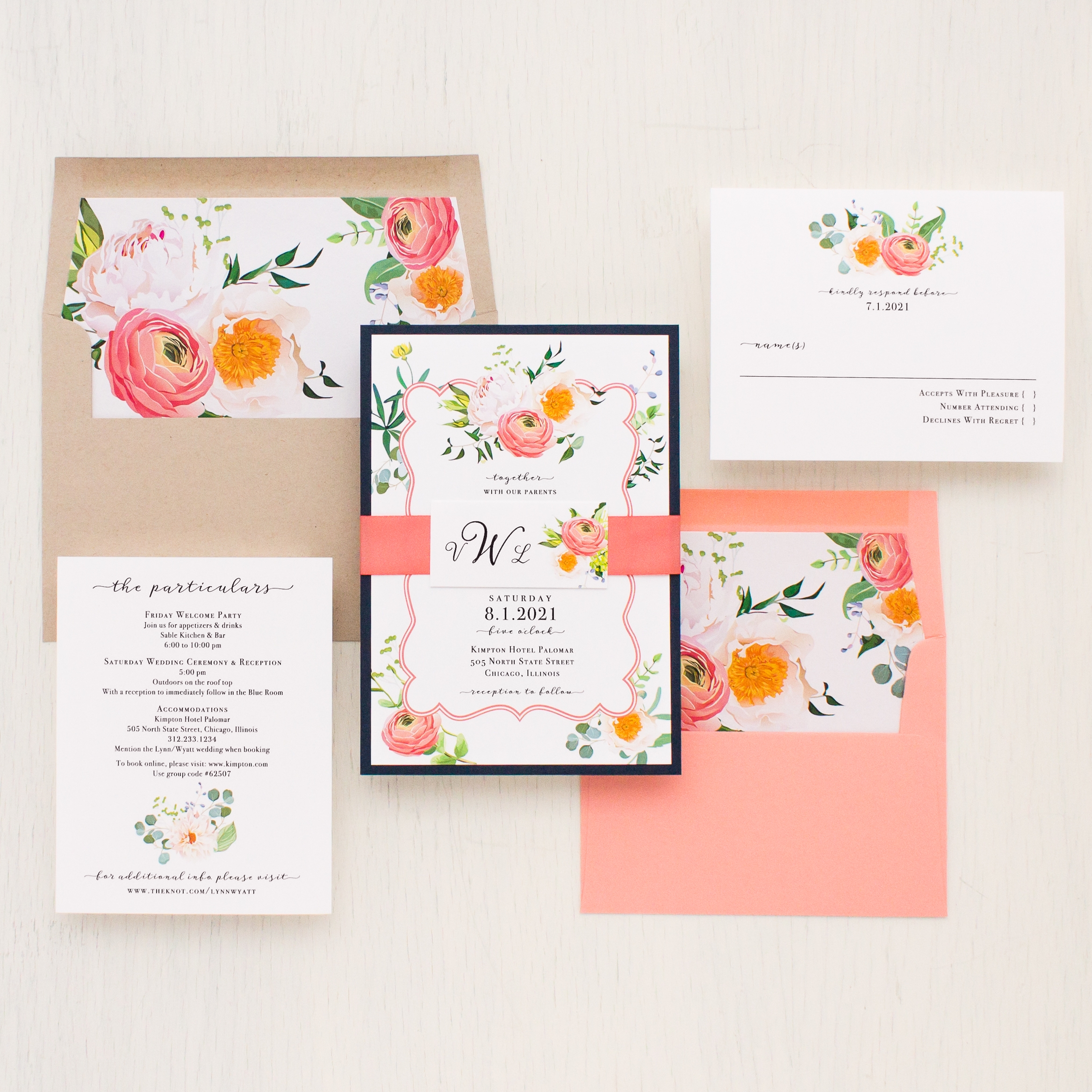 coral wedding invitations templates
