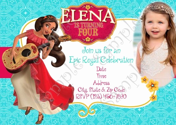 elena of avalor birthday invitation template
