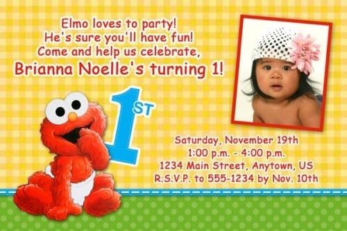 elmo 1st birthday invitation templates