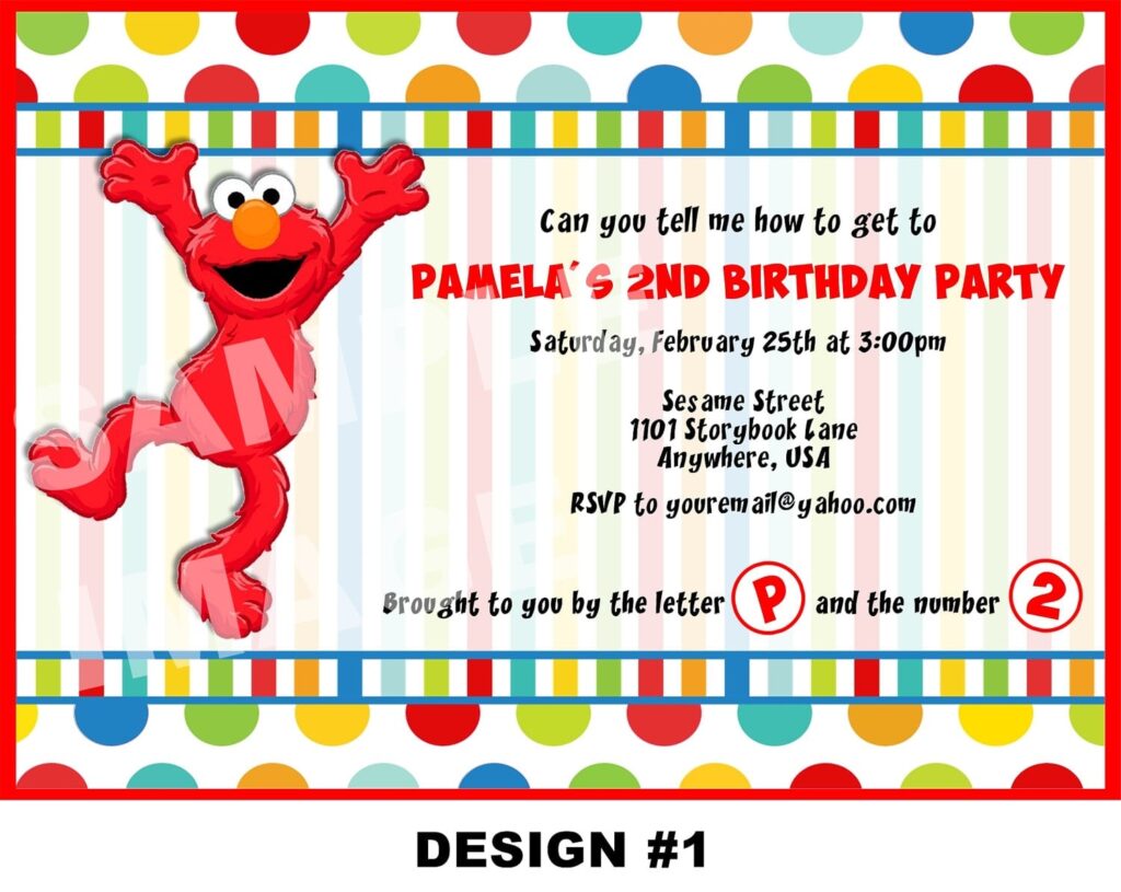 Elmo Birthday Invitation Template