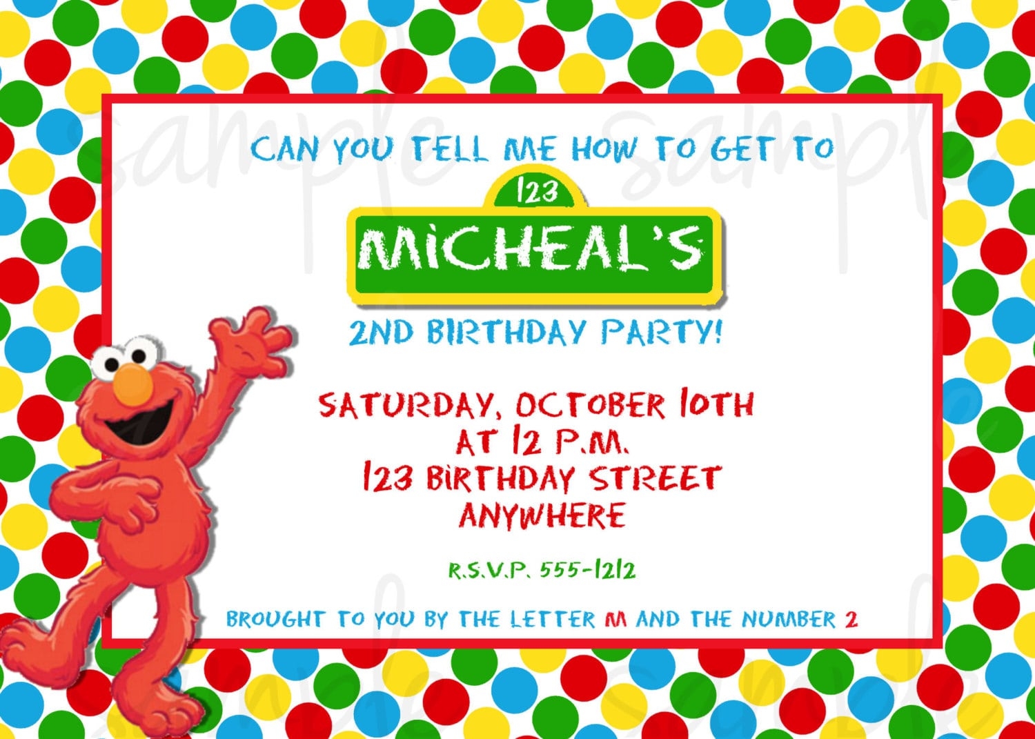 Elmo Birthday Invitation Template