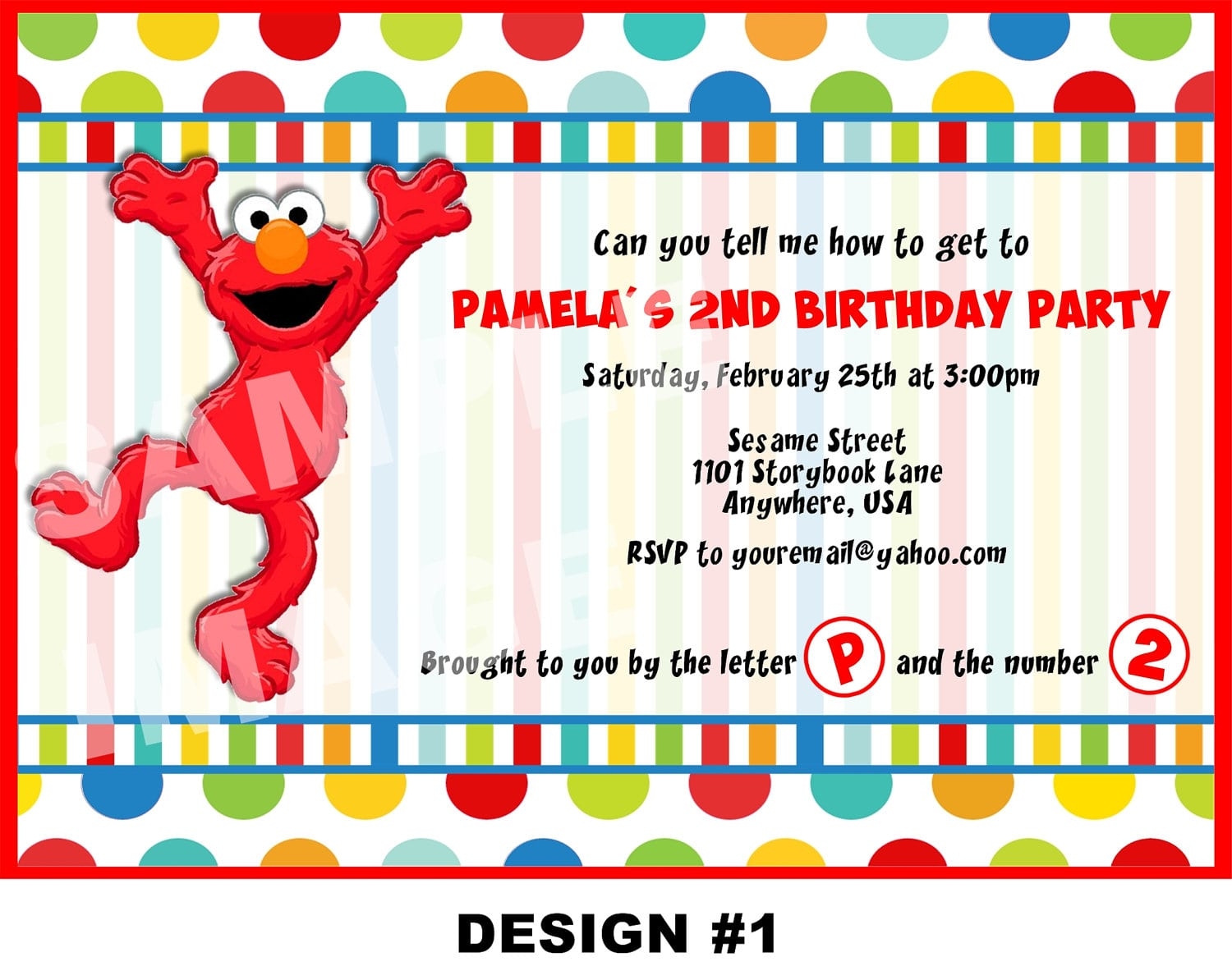 Elmo Birthday Invitation Template