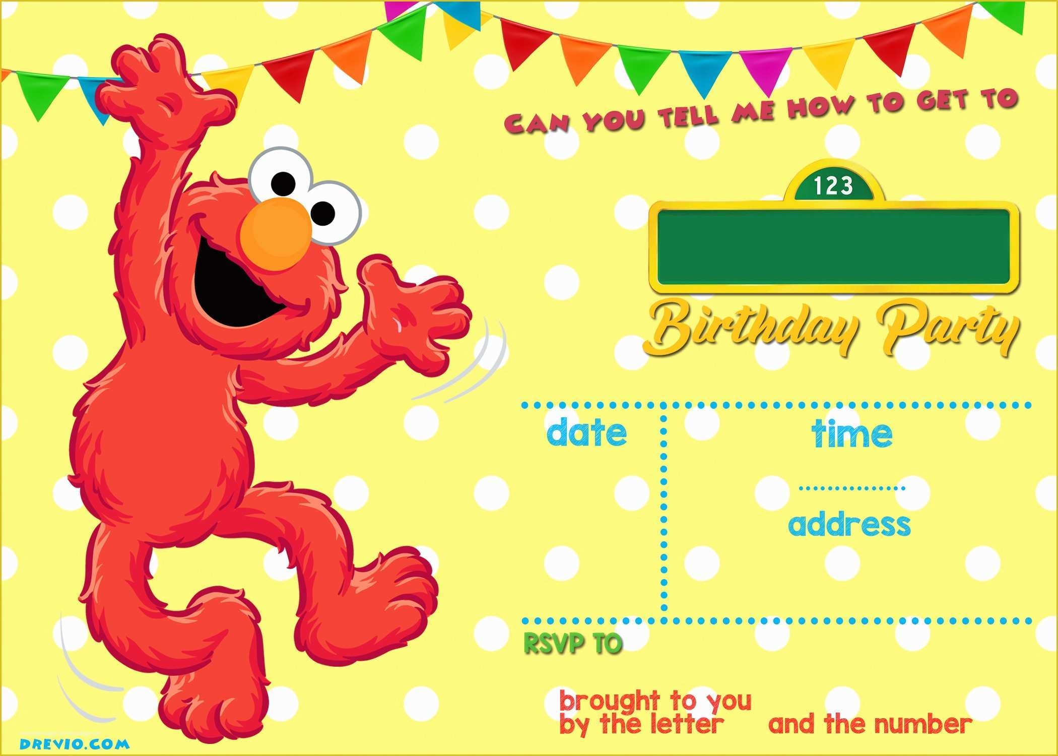 Elmo Birthday Invitations Template Free Of Elmo Birthday Party 