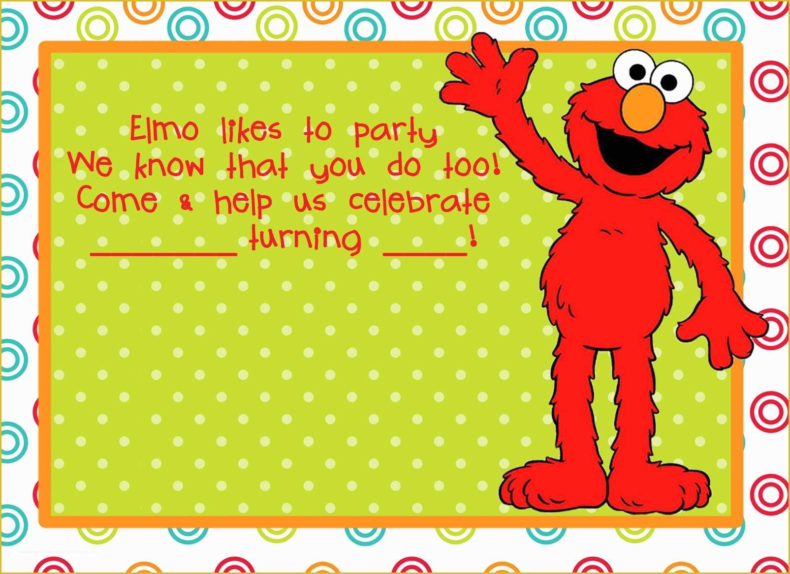 Elmo Birthday Invitations Template Free Of Elmo Birthday Party On 