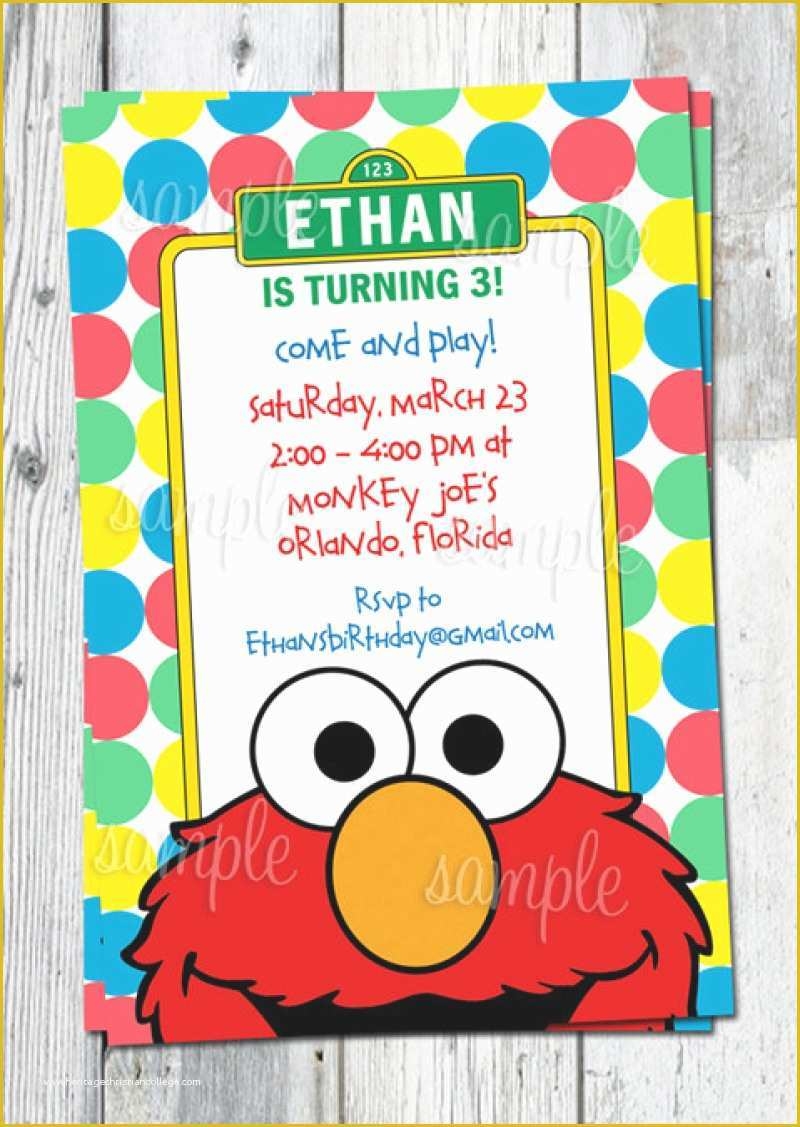 Elmo Birthday Invitations Template Free Of Free Elmo Party Invitation 