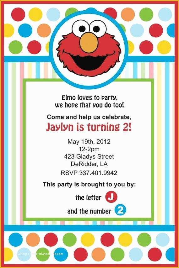elmo 1st birthday invitations template