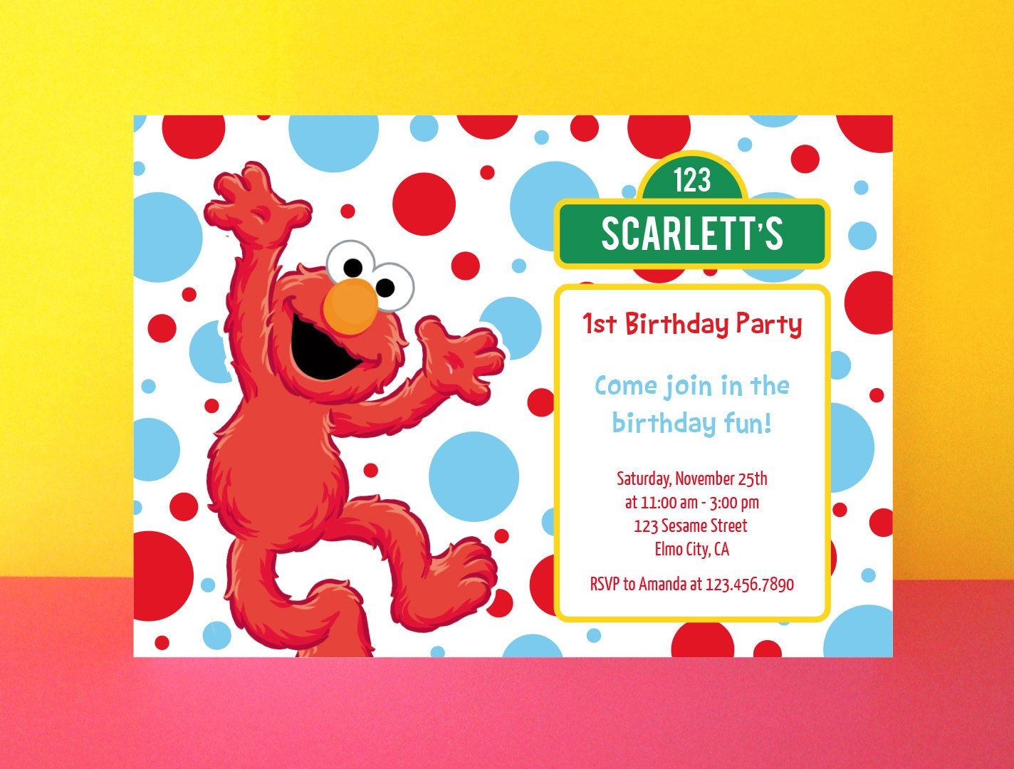Elmo Invitation Template Free Printable Word Searches