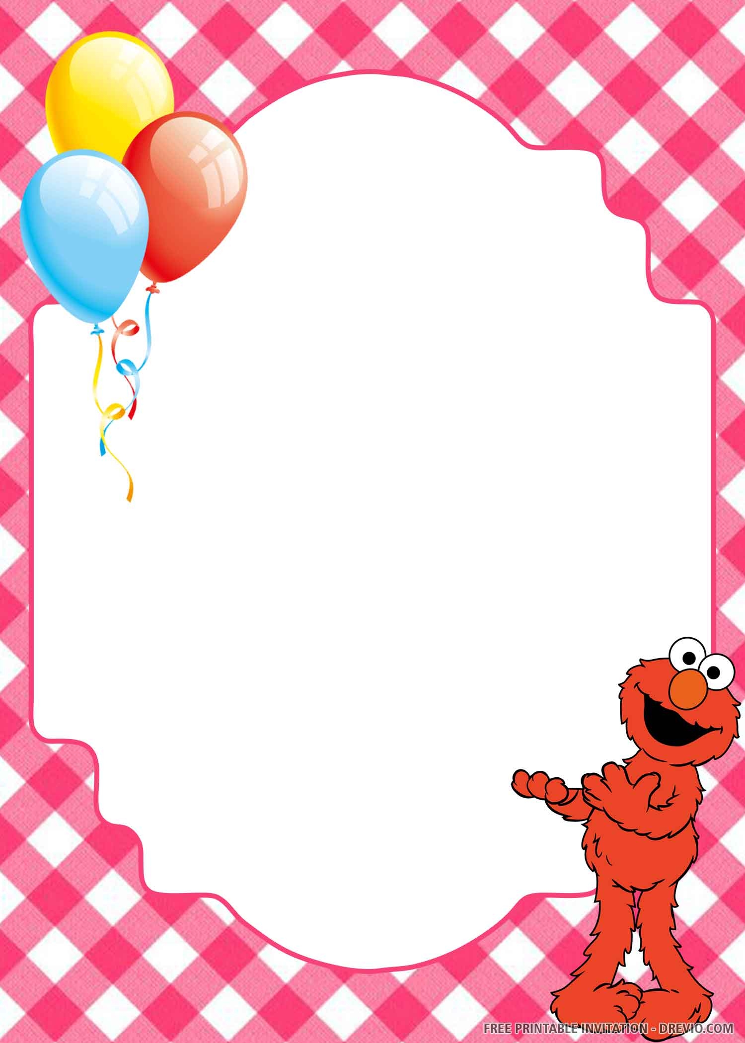 editable elmo invitation template