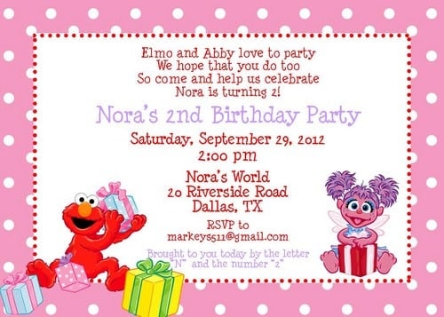Elmo Template Invitation
