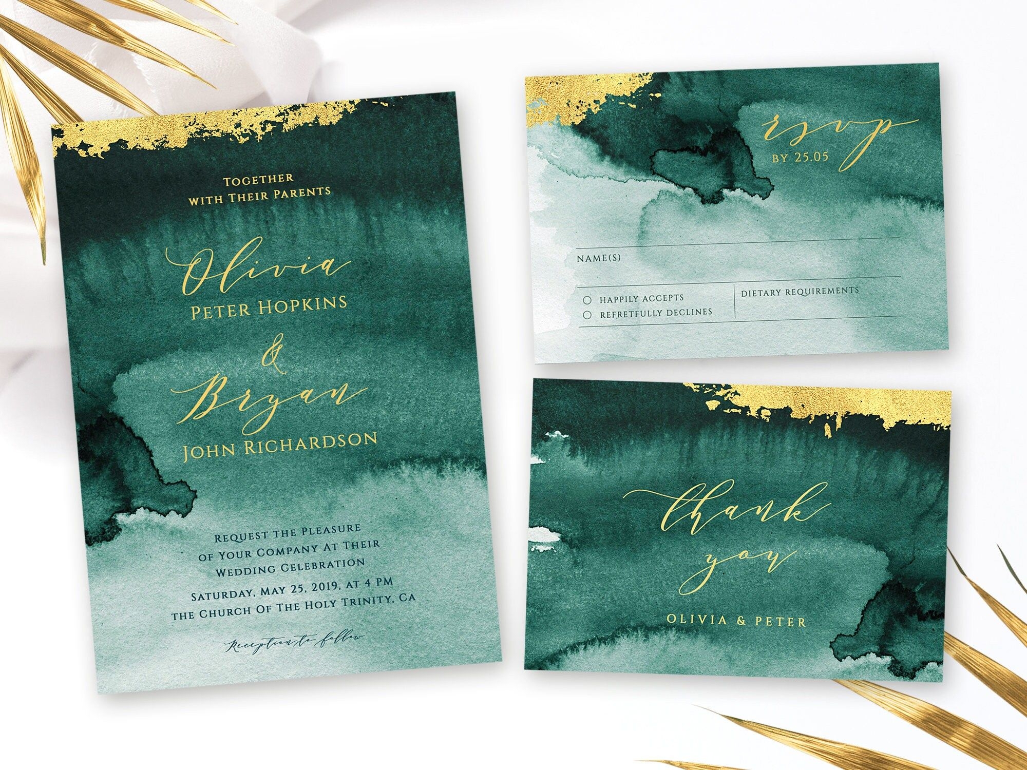 Emerald Green Invitation Template Dev onallcylinders