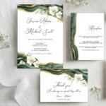 Emerald Green Wedding Invitation Template Emerald Wedding Set