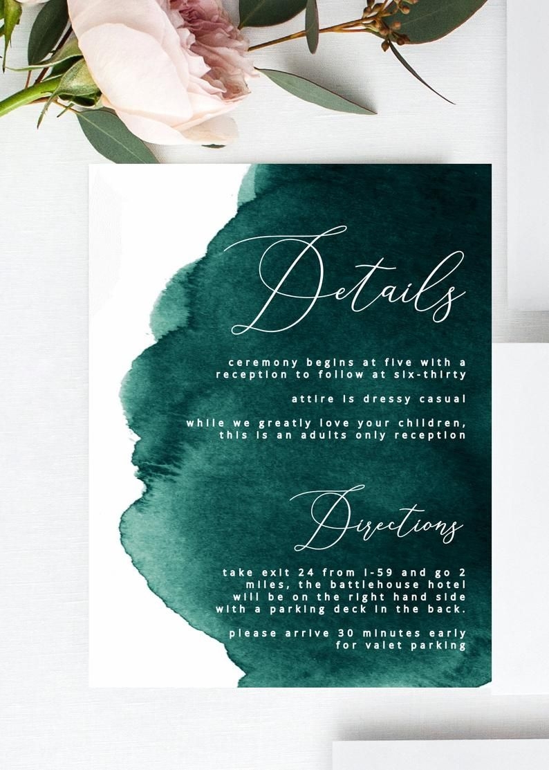 Emerald Green Wedding Invitation Template Free Printable Word Searches