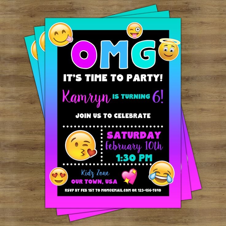 Emoji Invitations Printable Emoji Birthday Party Invitation Emoji
