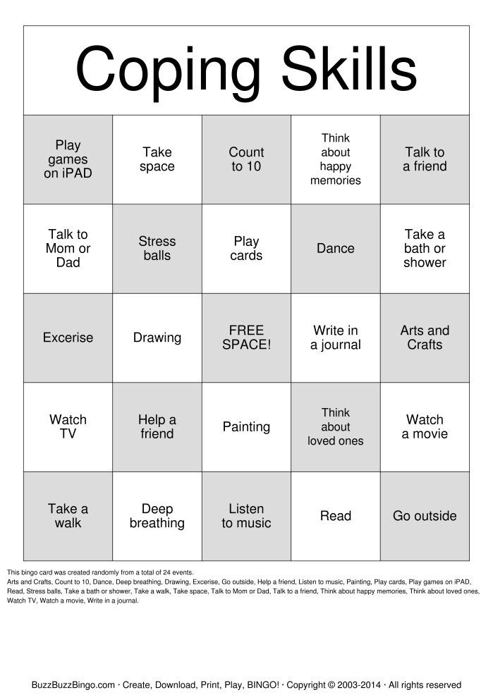 Emotional Coping Skills Worksheets Coping Skills Worksheets
