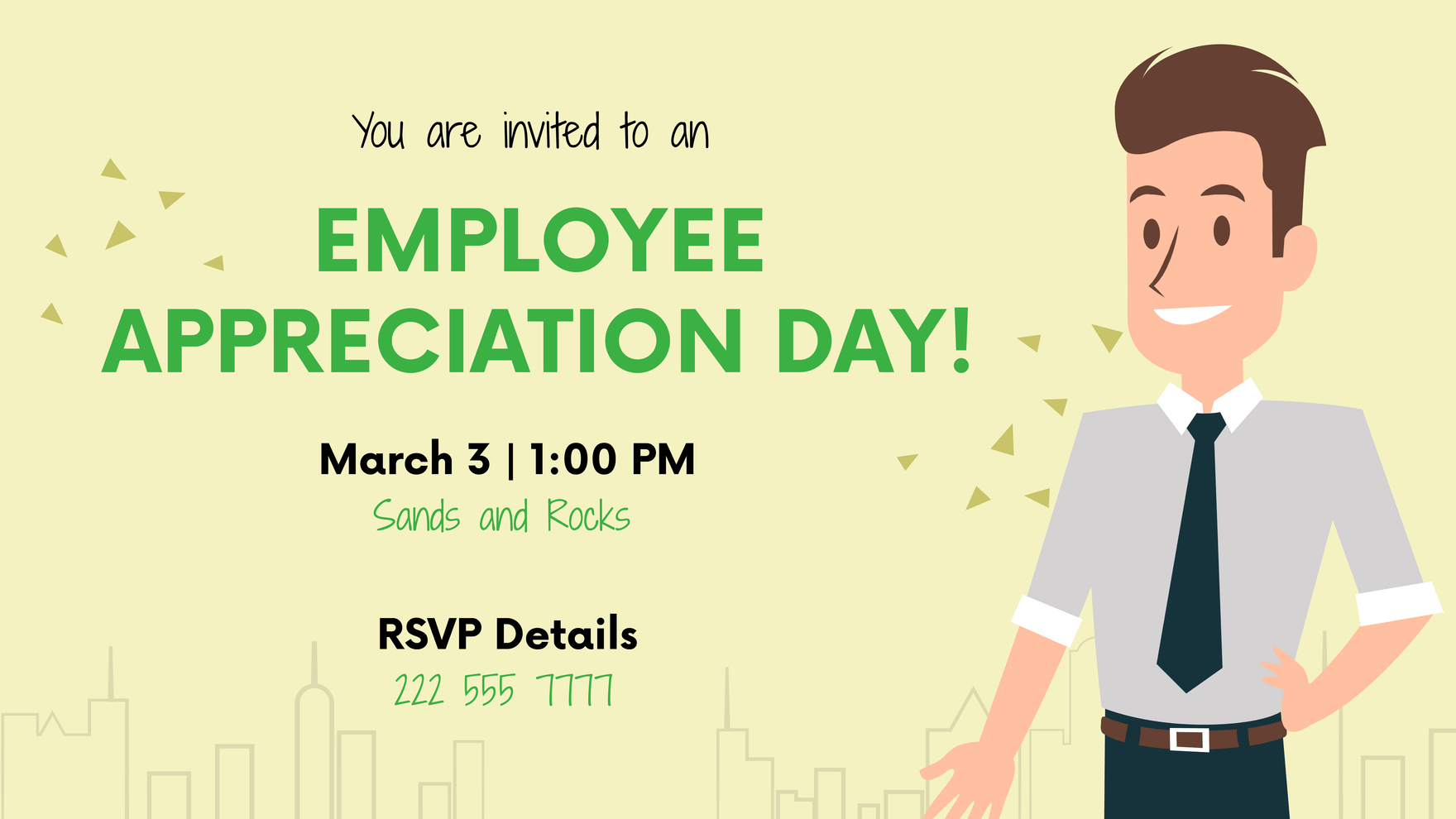 Employee Appreciation Day Invitation Background In EPS Illustrator 