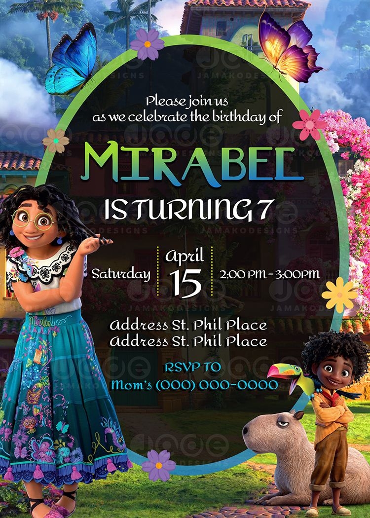 encanto birthday invitation template free