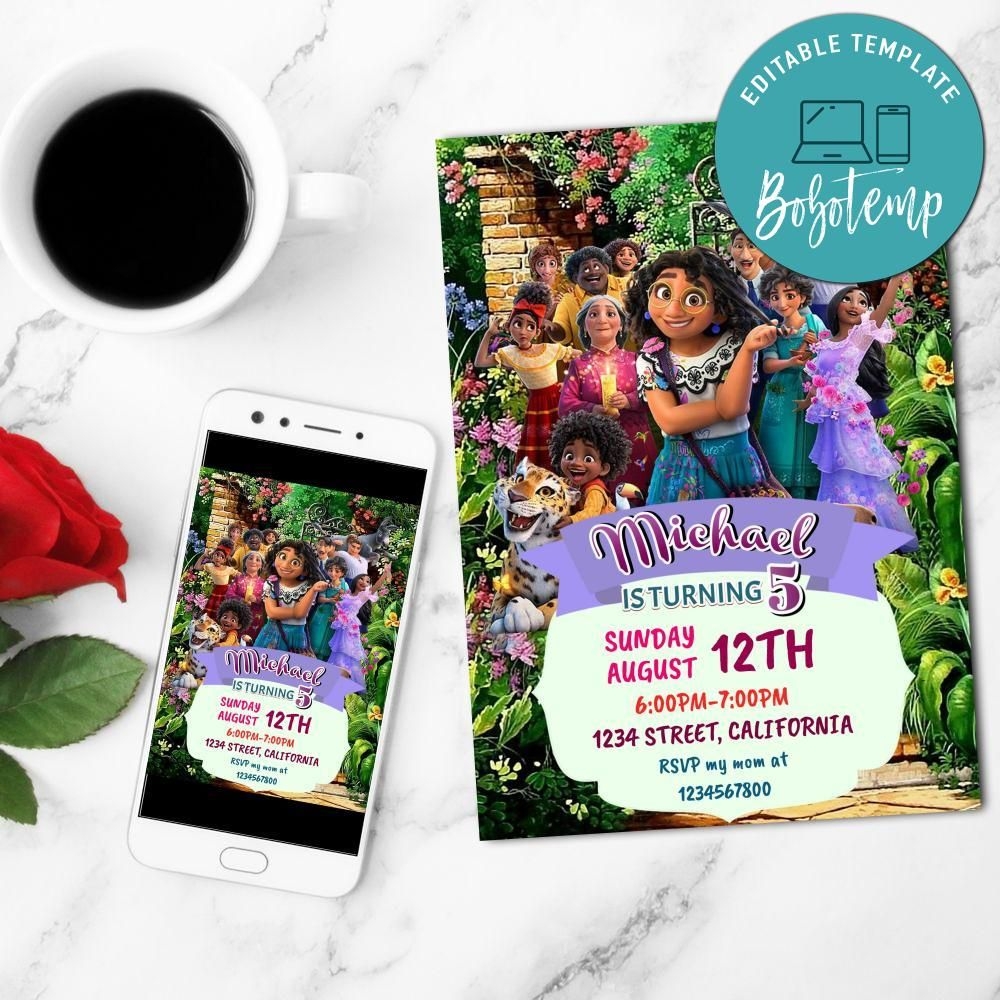 Encanto Birthday Party Invitation Customizable Template Bobotemp